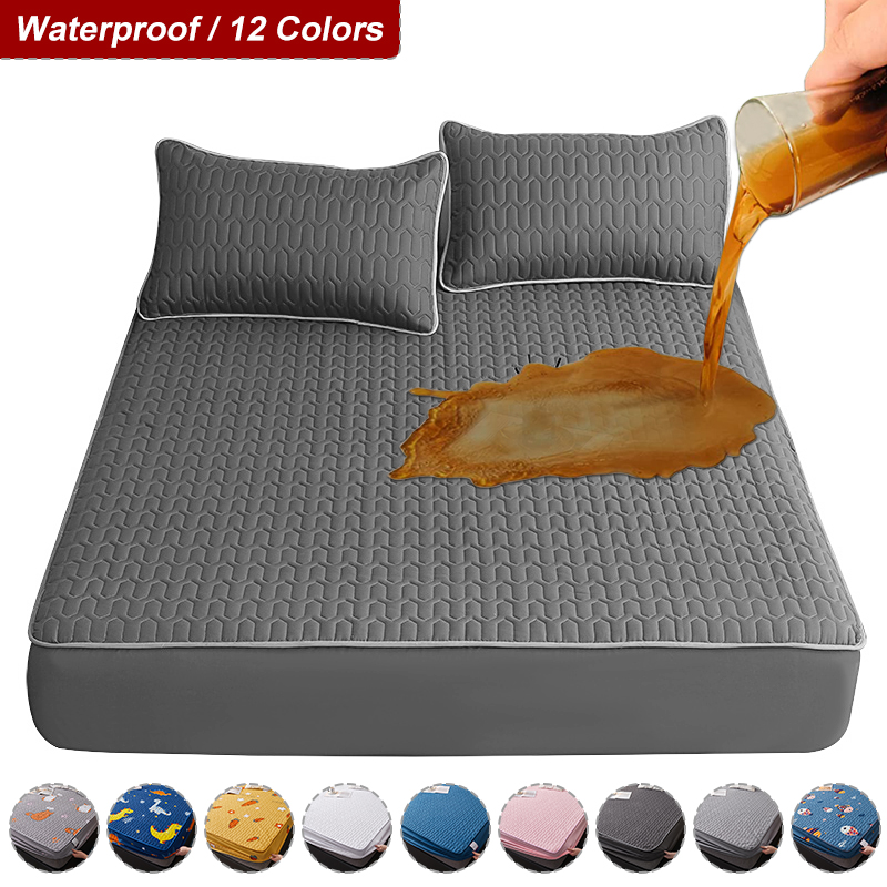 Mattress Pad Topper - Waterproof Thicken Mattress Cover Quilted Latex