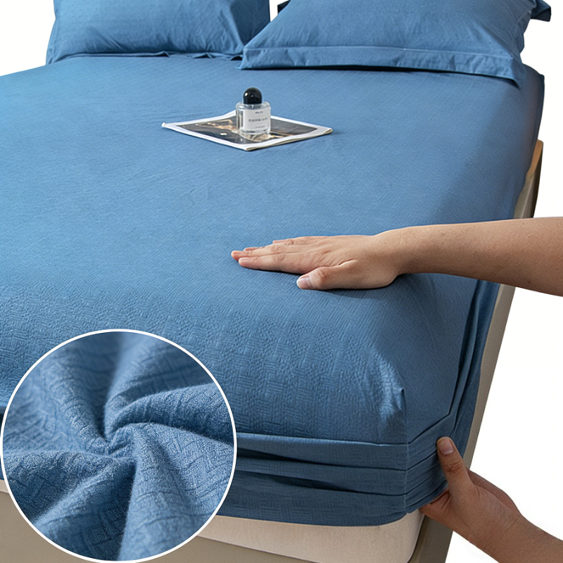 Mattress Pad Topper - New Embossed Brushed Microfiber Fitted Sheet