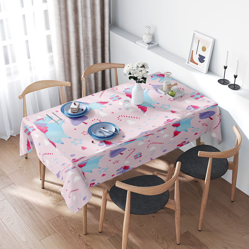 Home Textiles Today News - Pink Cartoon Print TableclothKids Party Decorations,