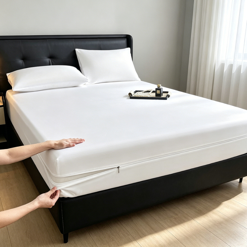 Mattress Pad Topper - 6-Sided Zipper Mattress Encasement Luxury Cooling
