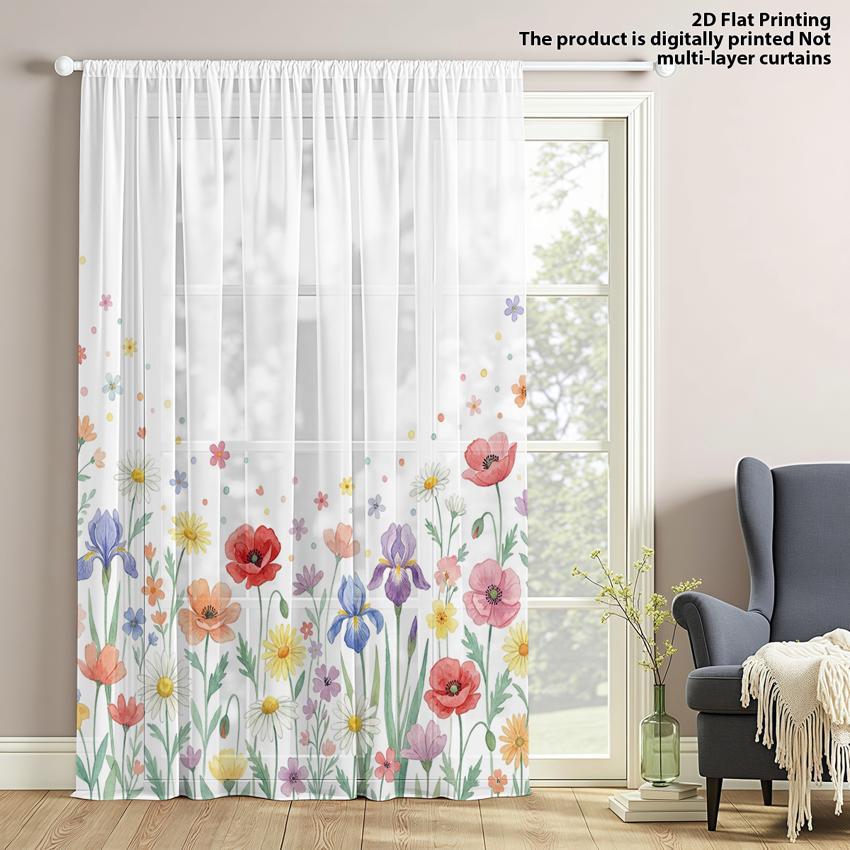 Floral Privacy Sheer Curtain,G - Curtain Sheer Voile recensione e prezzo