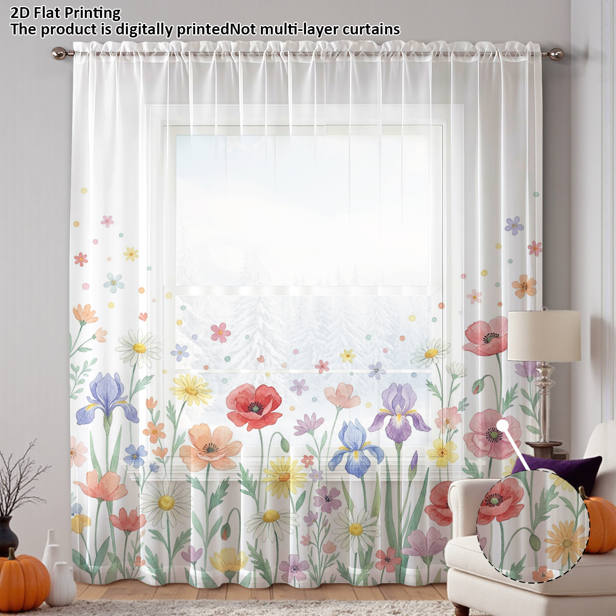 Floral Privacy Sheer Curtain,G - Curtain Sheer Voile recensione e prezzo