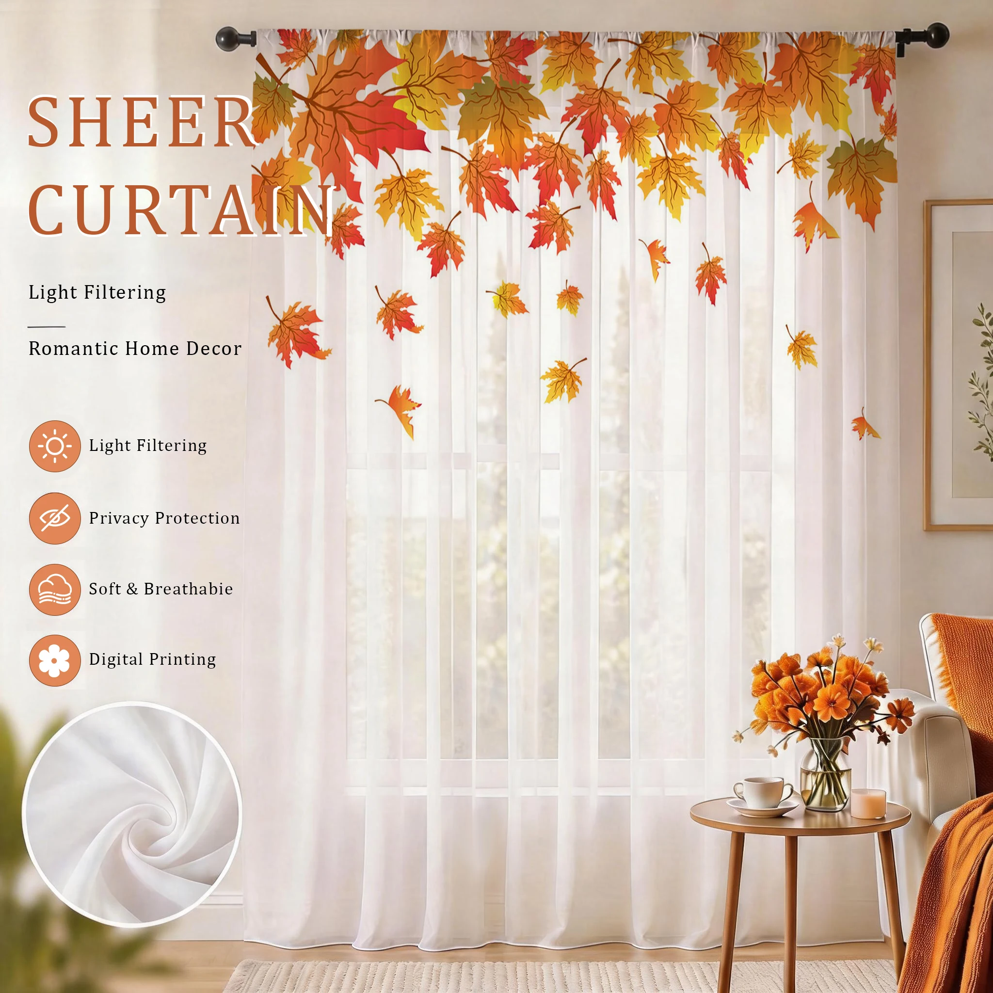 Maple leaf Modern Gradient She - Curtain Sheer Voile recensione e prezzo