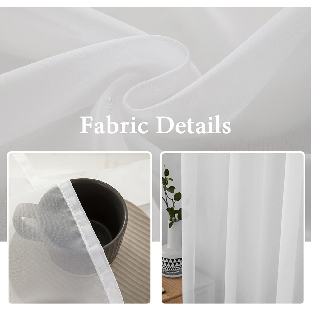 2 Panels Solid White Sheer Win - Curtain Sheer Voile recensione e prezzo