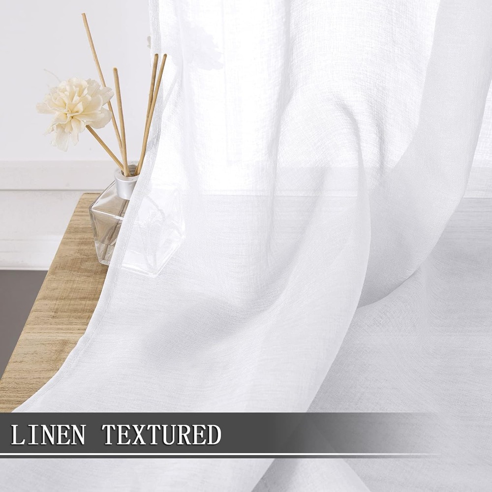 Linen Textured Sheer Curtains, - Curtain Sheer Voile recensione e prezzo