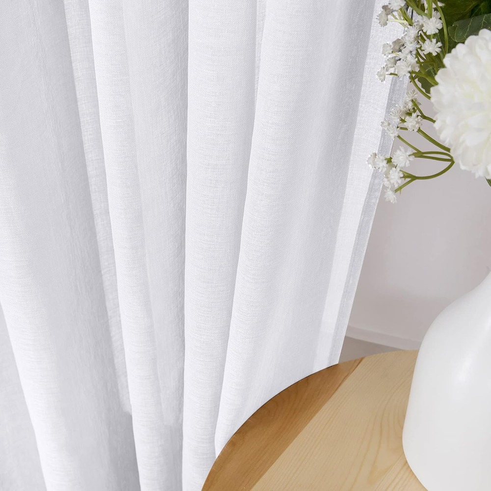 Linen Textured Sheer Curtains, - Curtain Sheer Voile recensione e prezzo