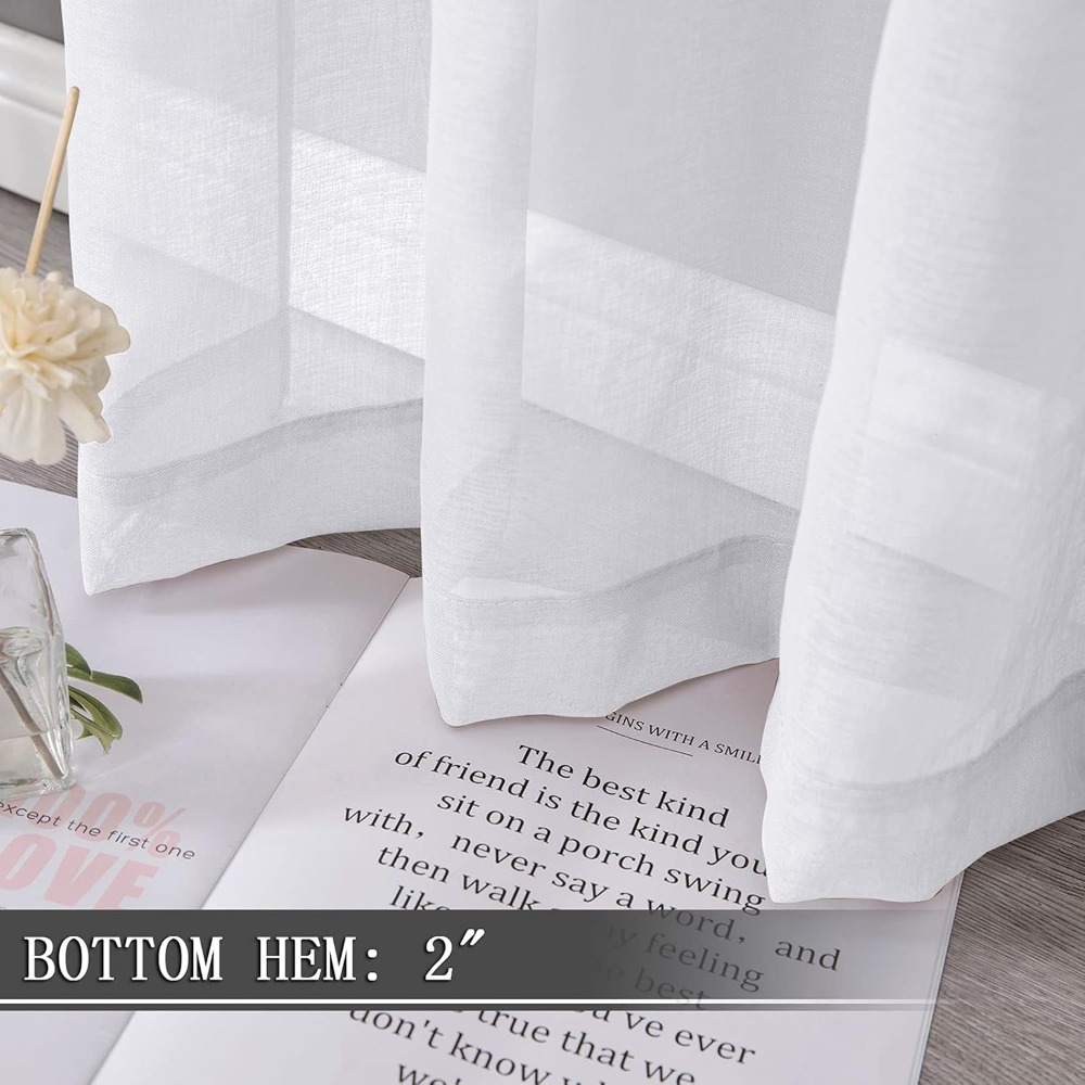 Linen Textured Sheer Curtains, - Curtain Sheer Voile recensione e prezzo