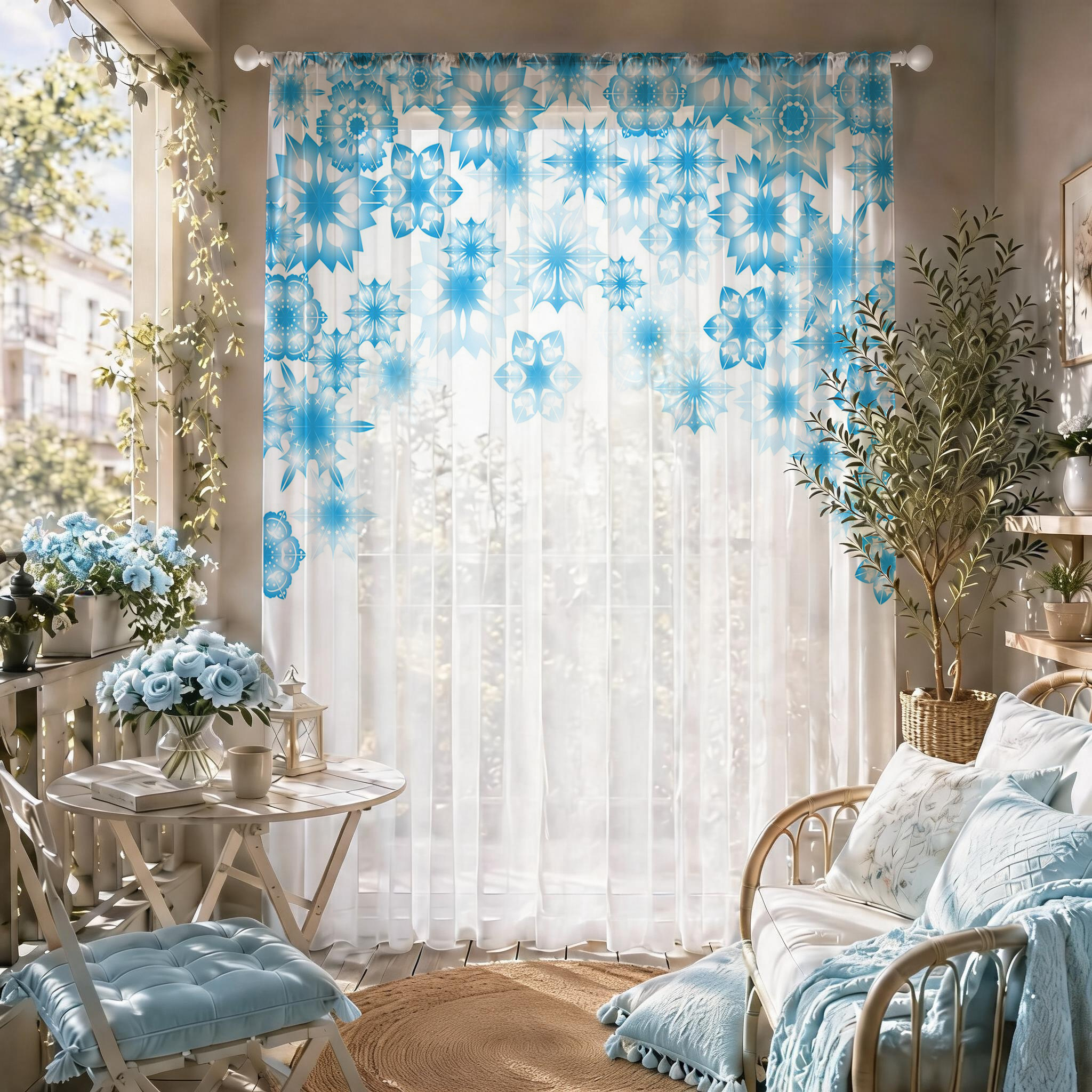 Blue Star Modern Gradient Shee - Curtain Sheer Voile recensione e prezzo