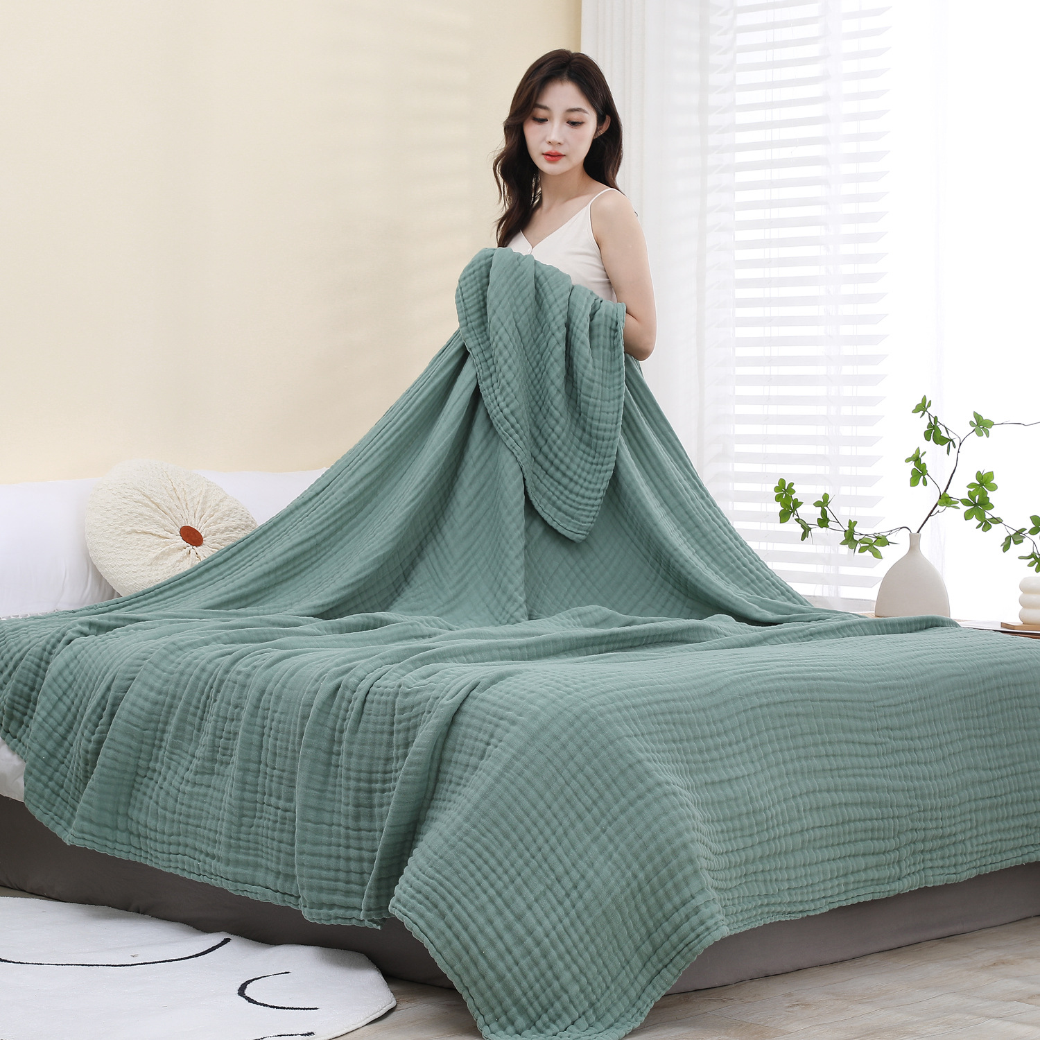 100% Cotton Muslin Blanket For - Quilt Cotton Summer recensione e prezzo