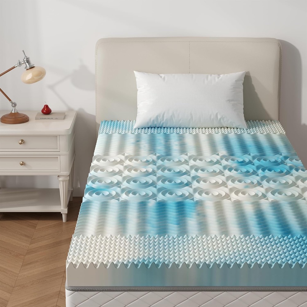 2 Inch 5-Zone Cooling Gel Memo - Mattress Pad Topper recensione e prezzo