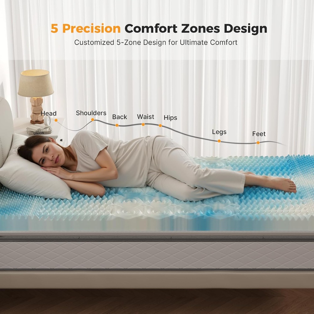 2 Inch 5-Zone Cooling Gel Memo - Mattress Pad Topper recensione e prezzo