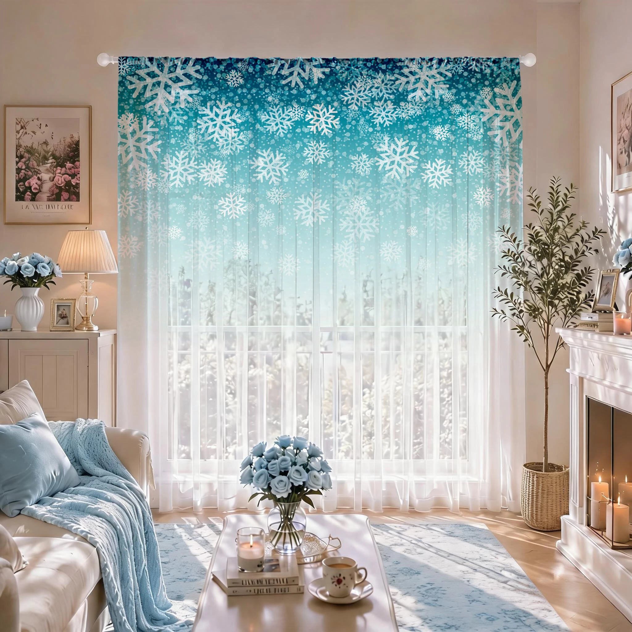 Floral Gradient Sheer Curtain, - Curtain Sheer Voile recensione e prezzo