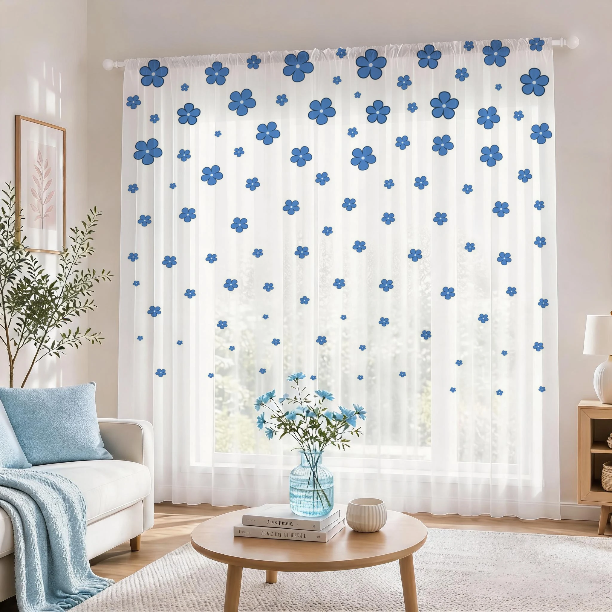 Light blue Modern Gradient She - Curtain Sheer Voile recensione e prezzo