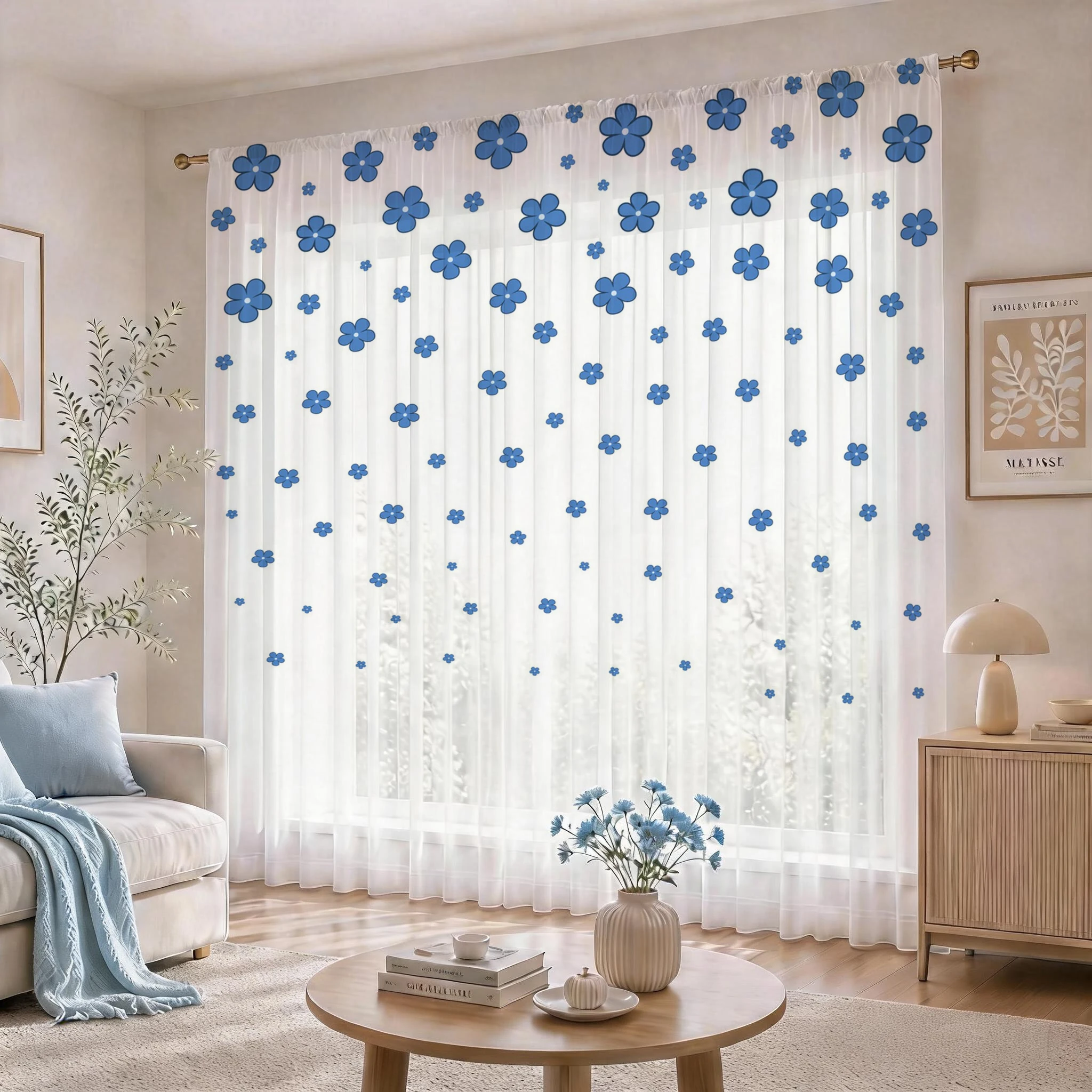 Light blue Modern Gradient She - Curtain Sheer Voile recensione e prezzo