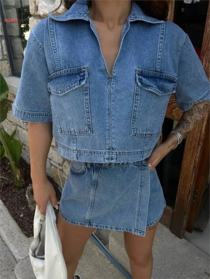 Women's 2 Piece Denim Outfits  - Quilt Cotton Summer recensione e prezzo