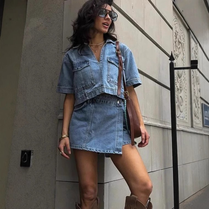Women's 2 Piece Denim Outfits  - Quilt Cotton Summer recensione e prezzo
