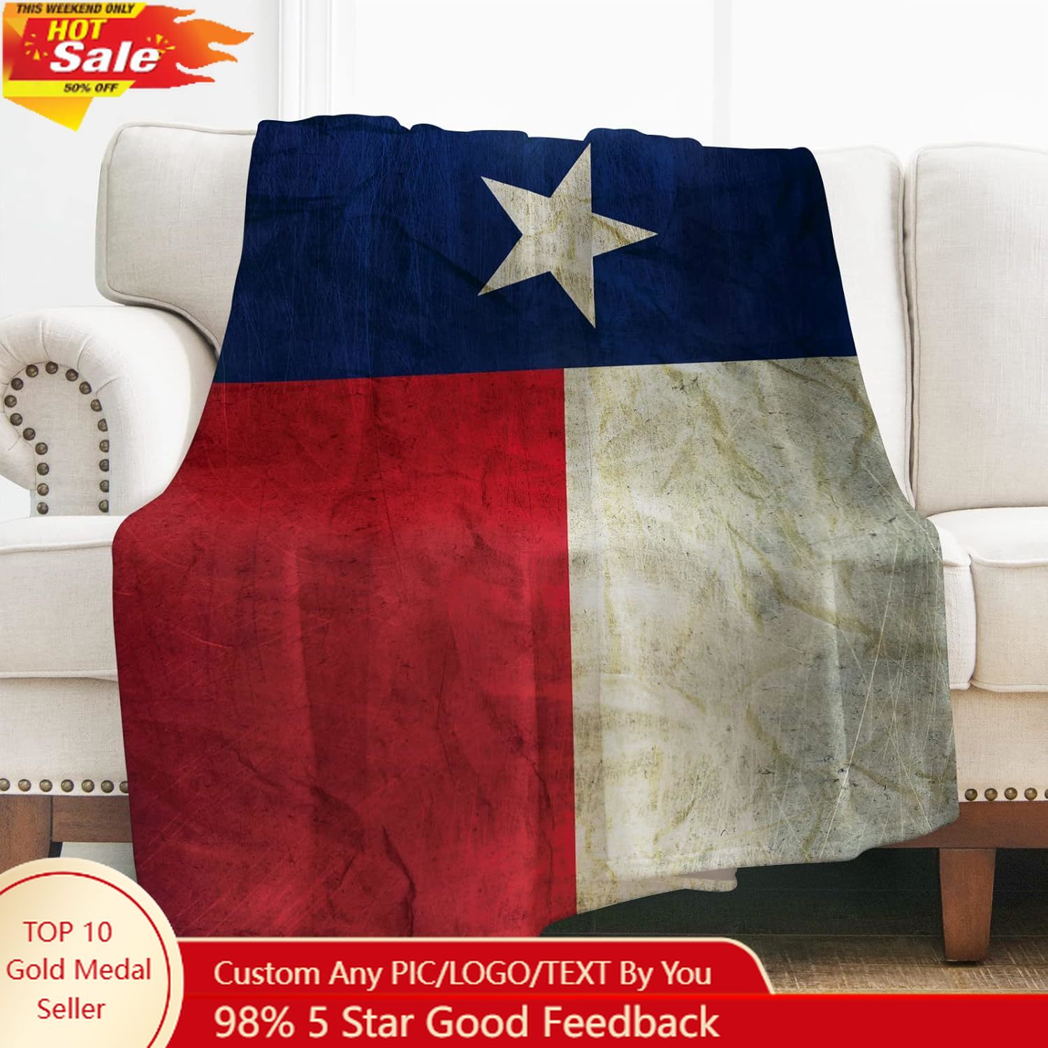 Levens Texas Flag Throw Blanke - Home Textiles recensione e prezzo