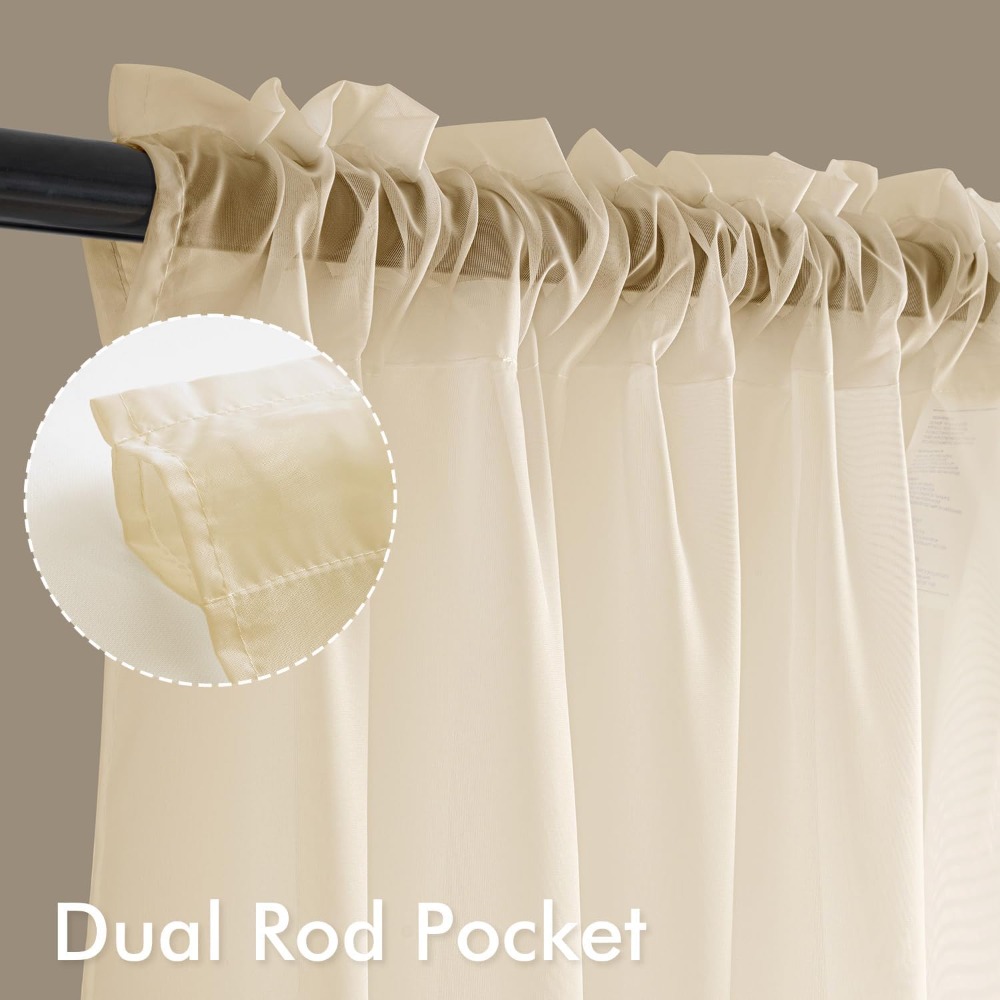 Butter Cream Sheer Curtains 84 - Curtain Sheer Voile recensione e prezzo