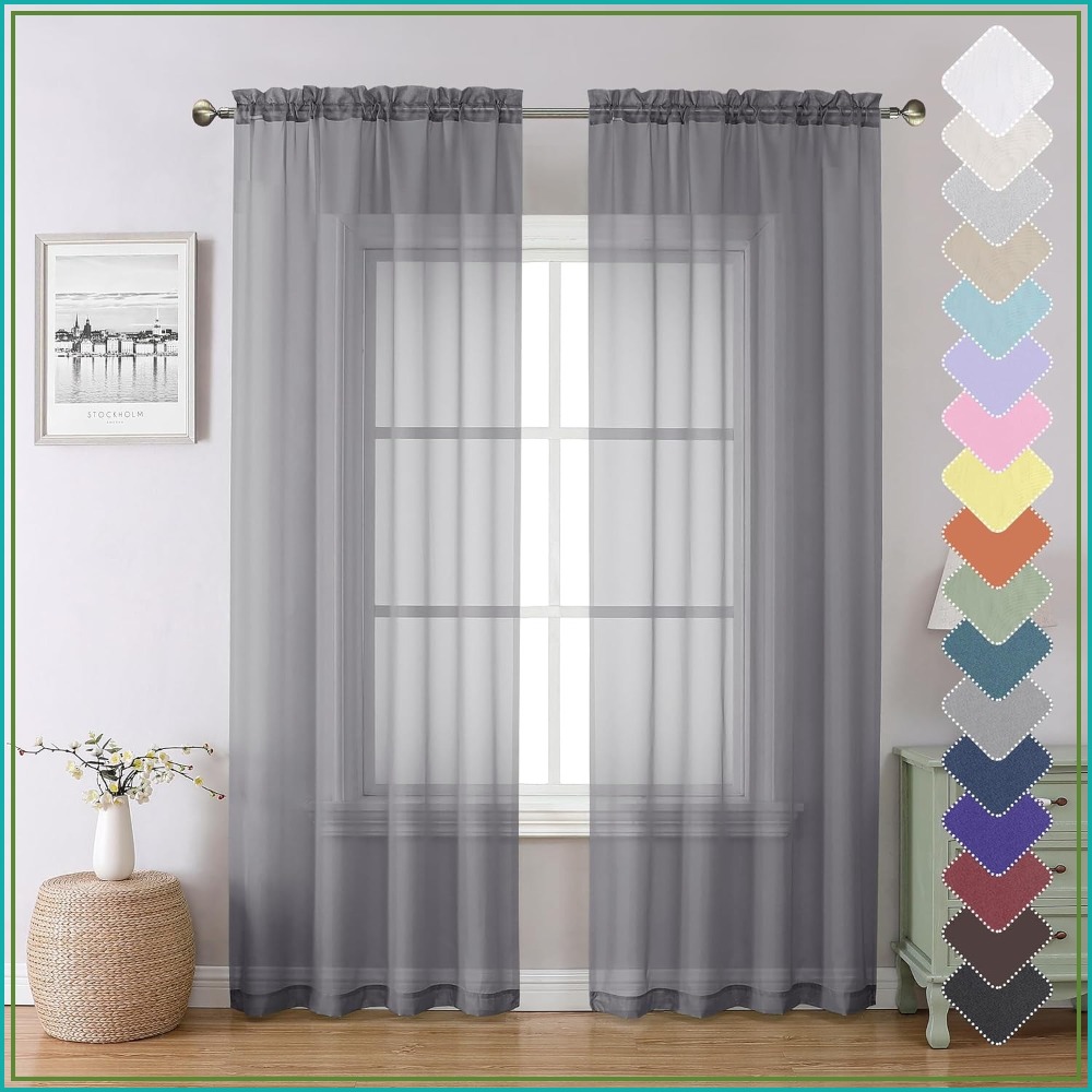 Charcoal Grey Sheer Curtains 8 - Curtain Sheer Voile recensione e prezzo