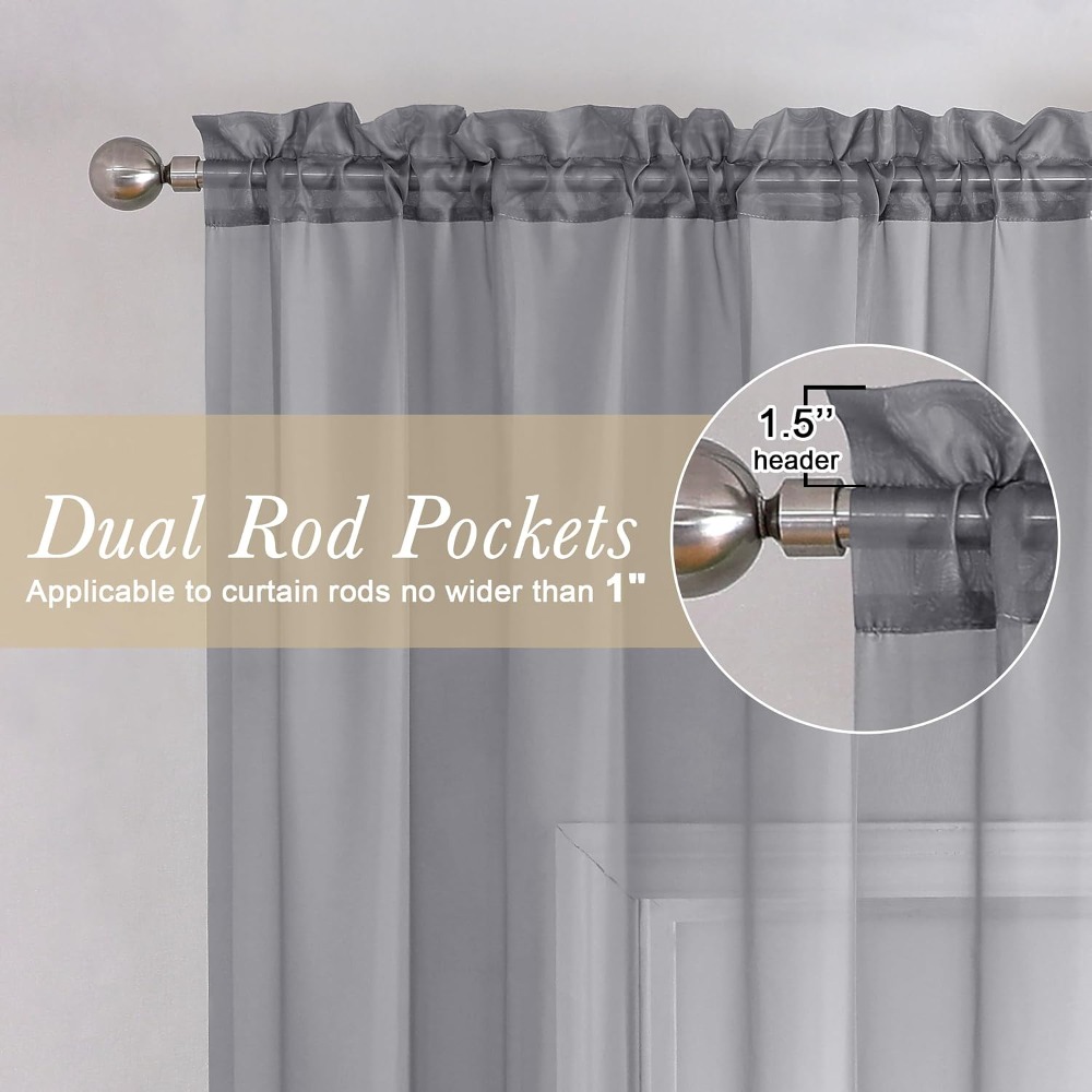 Charcoal Grey Sheer Curtains 8 - Curtain Sheer Voile recensione e prezzo