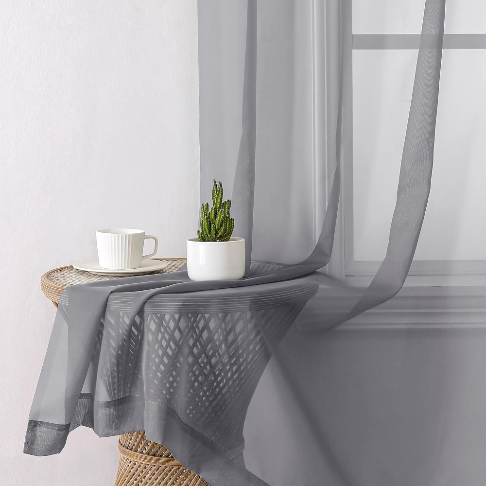 Charcoal Grey Sheer Curtains 8 - Curtain Sheer Voile recensione e prezzo