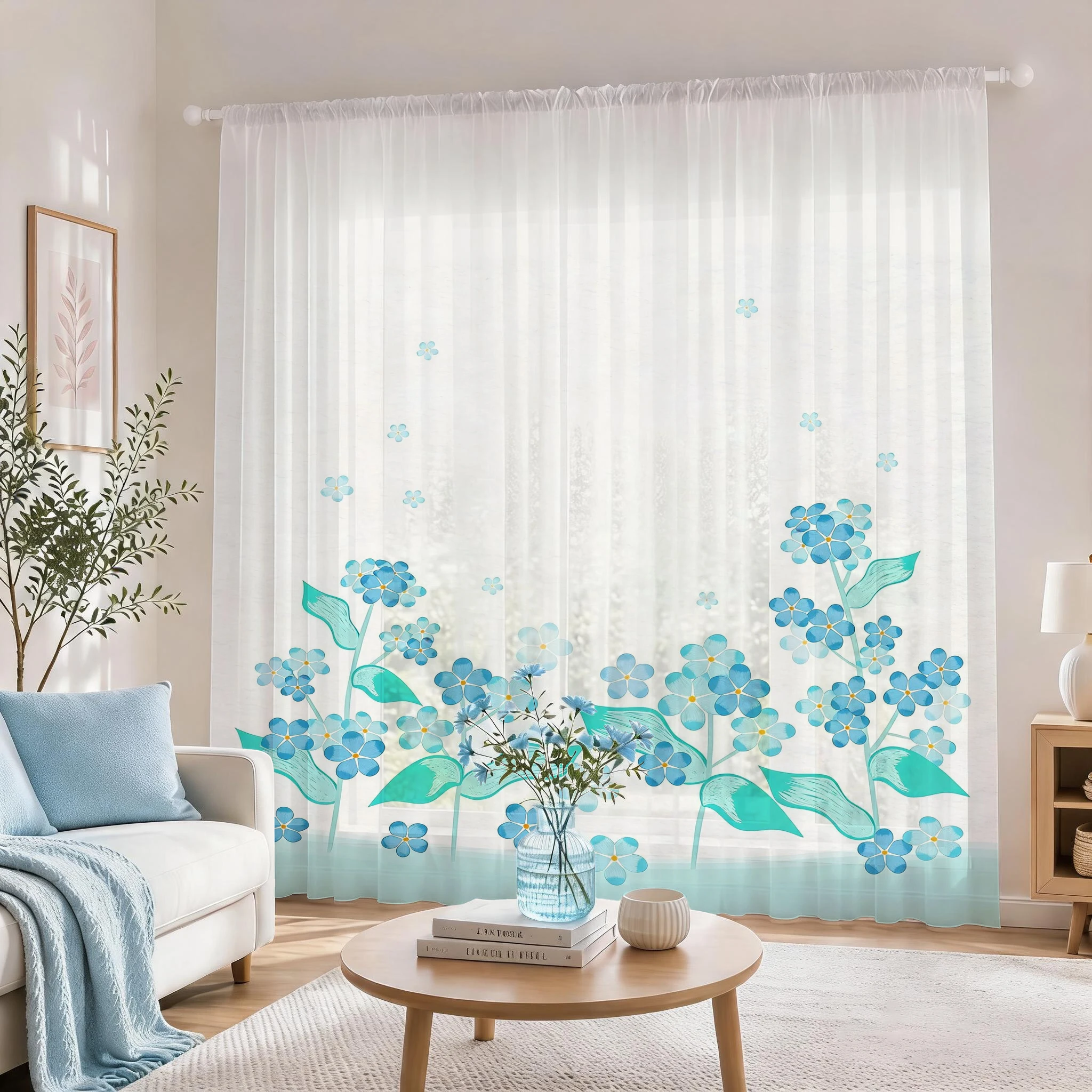 Light blue Modern Gradient She - Curtain Sheer Voile recensione e prezzo