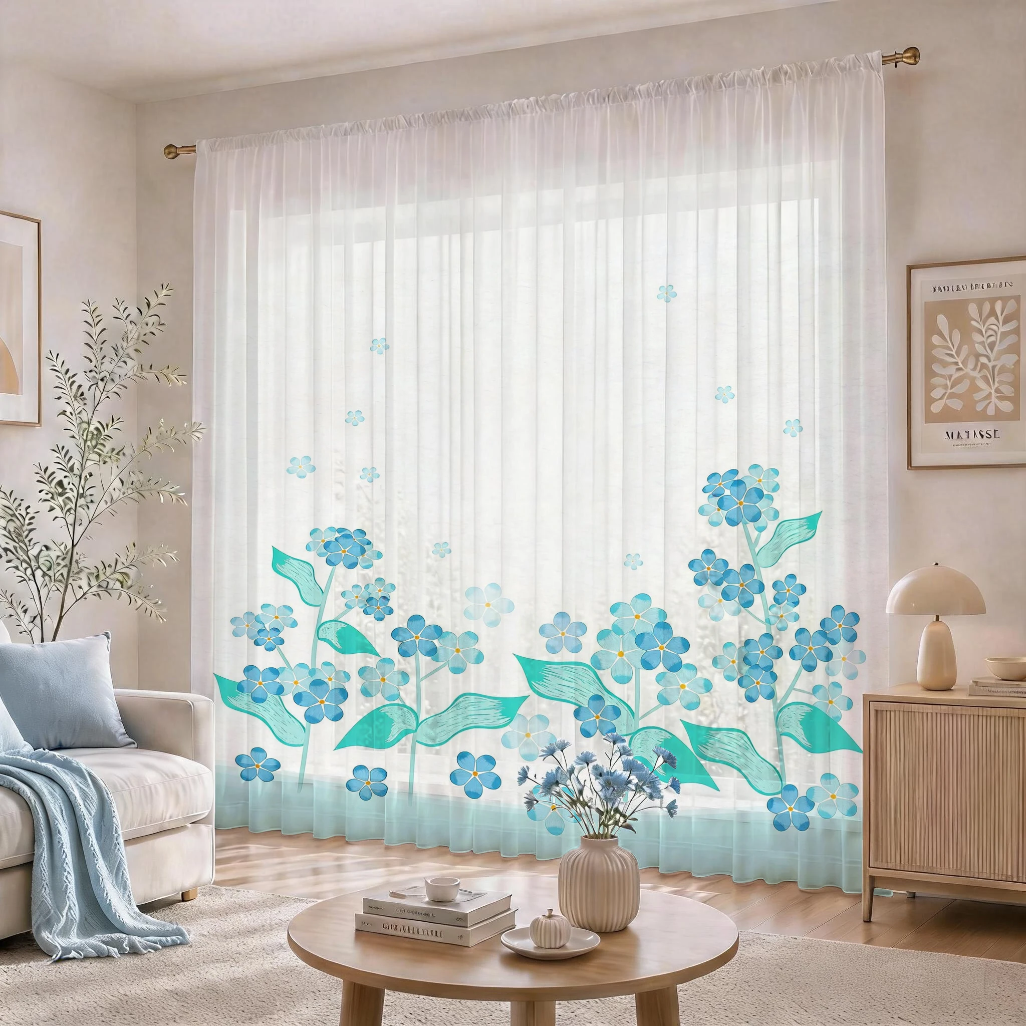 Light blue Modern Gradient She - Curtain Sheer Voile recensione e prezzo