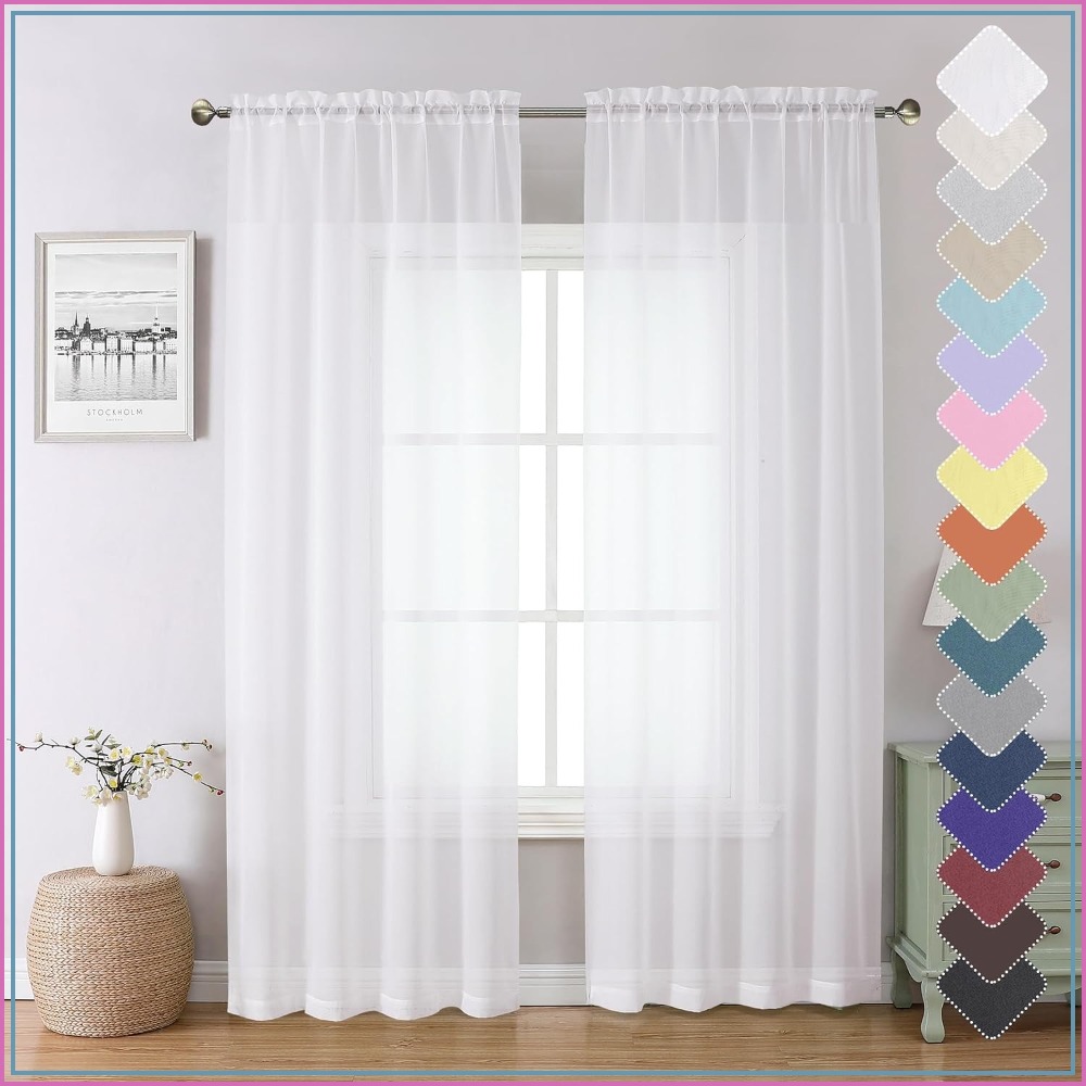 Sheer Curtains 84in Long 2 Pan - Curtain Sheer Voile recensione e prezzo