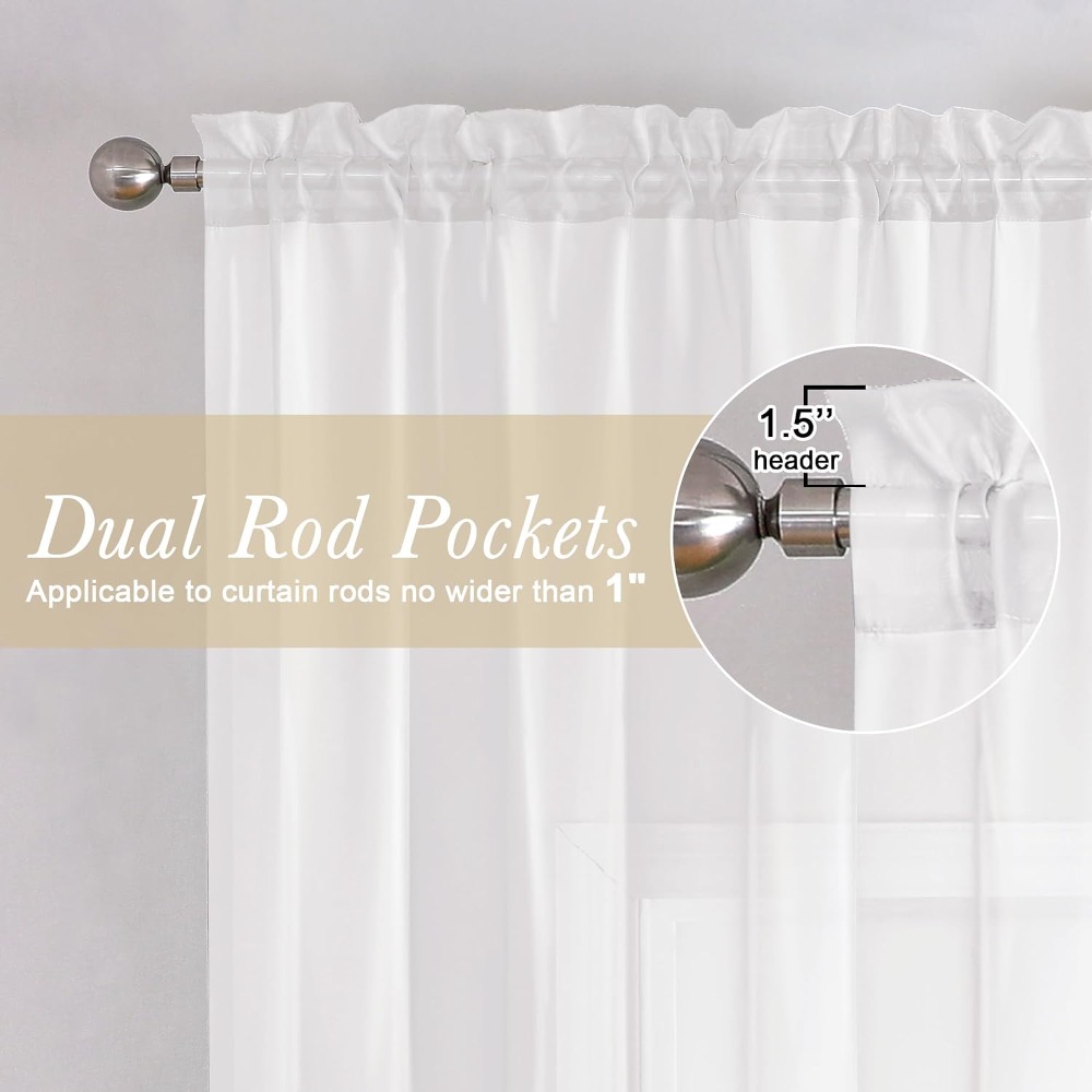 Sheer Curtains 84in Long 2 Pan - Curtain Sheer Voile recensione e prezzo
