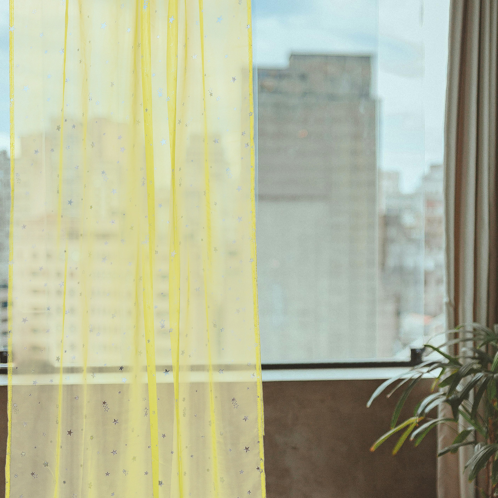 Silver Star Foil Sheer Curtain - Curtain Sheer Voile recensione e prezzo