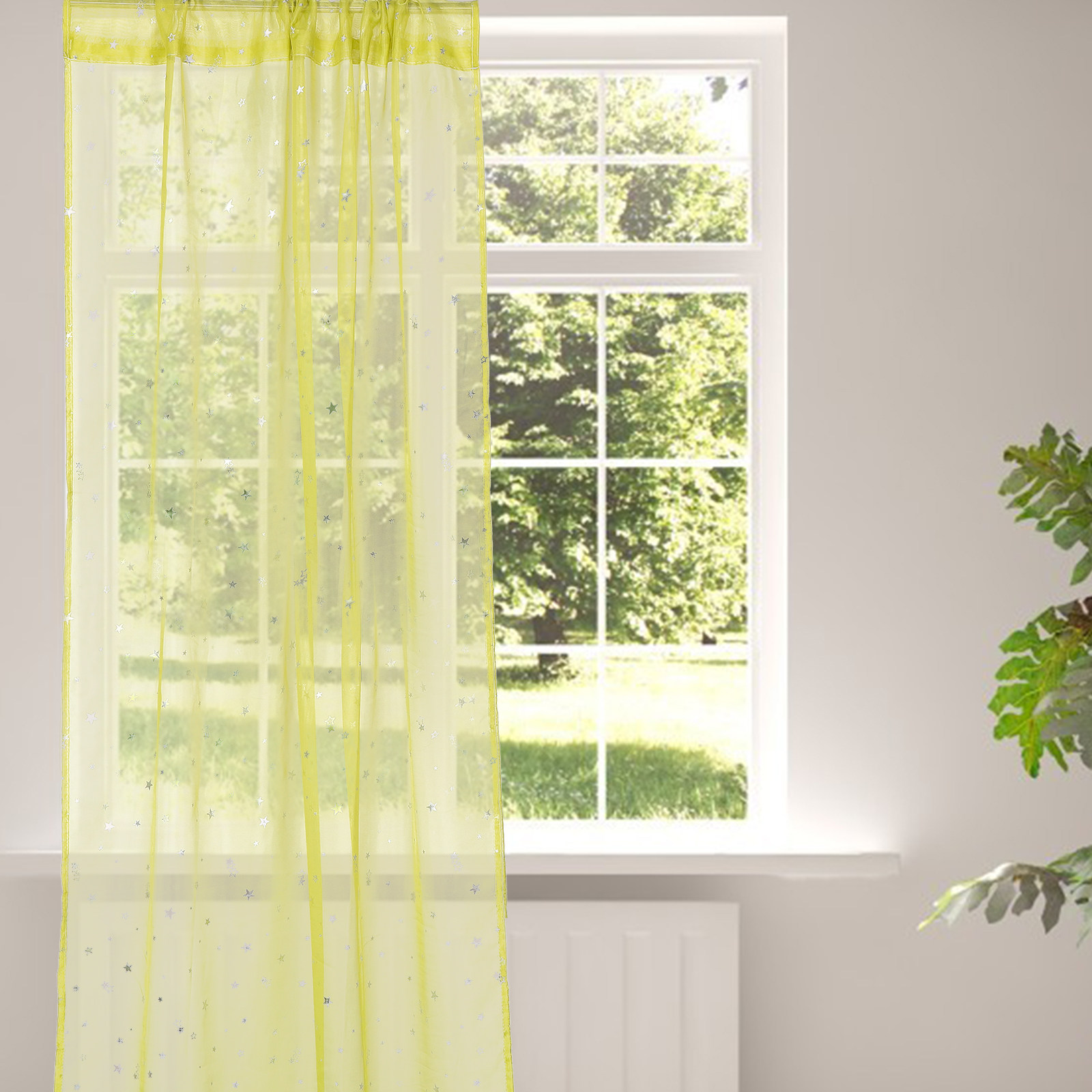 Silver Star Foil Sheer Curtain - Curtain Sheer Voile recensione e prezzo