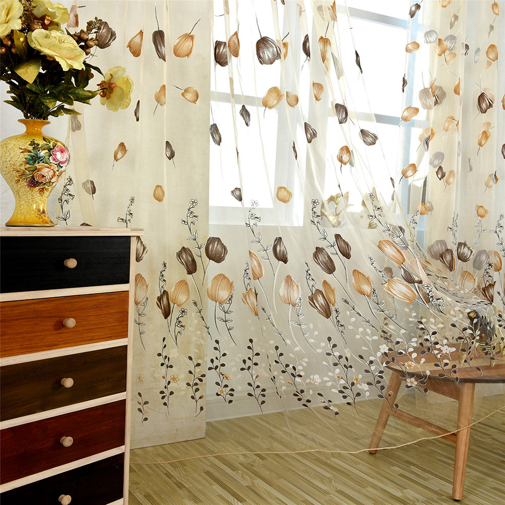 100x200cm Tulip Voile Curtains - Curtain Sheer Voile recensione e prezzo