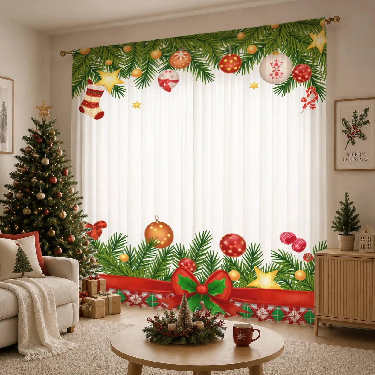 Christmas Day Gradient Sheer C - Curtain Sheer Voile recensione e prezzo