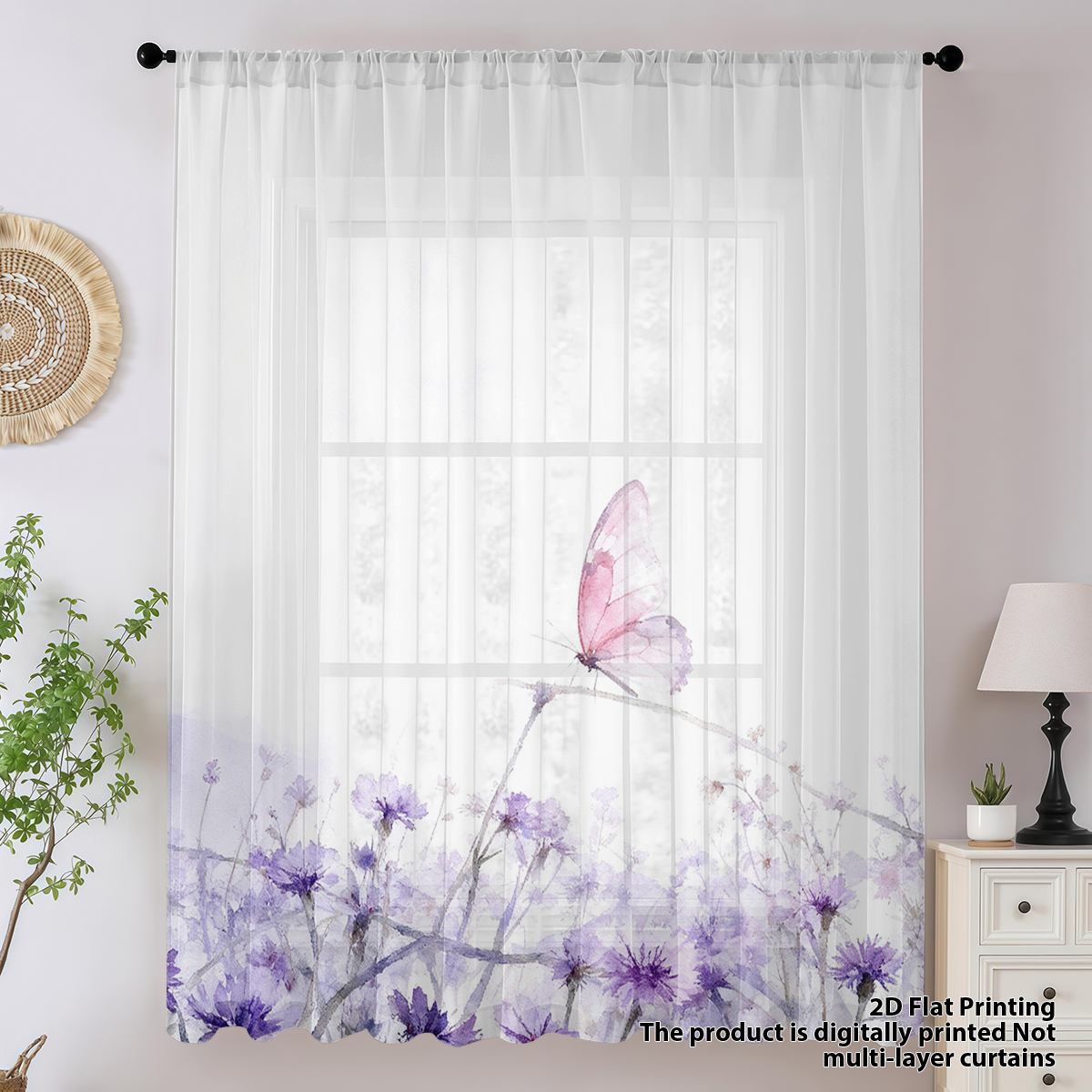 Flower Series Sheer Curtain, G - Curtain Sheer Voile recensione e prezzo