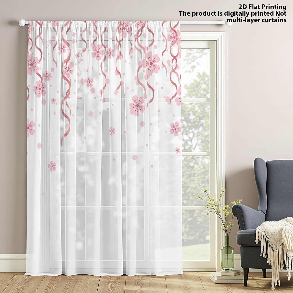 Flower Series Sheer Curtain, G - Curtain Sheer Voile recensione e prezzo