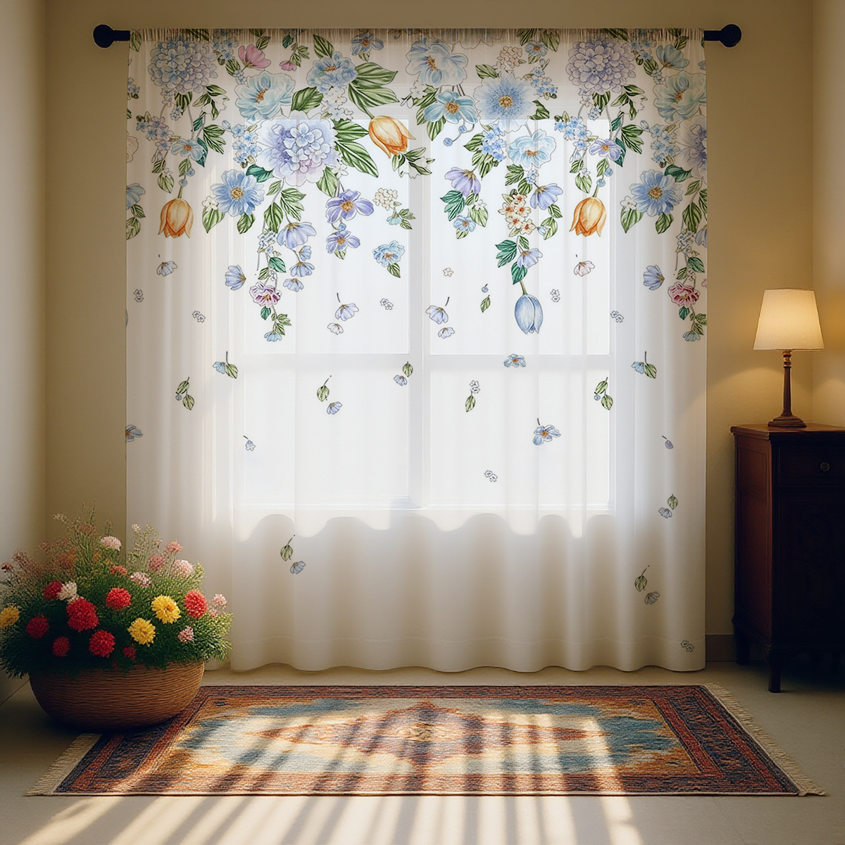 Floral Sheer Curtain, Good Qua - Curtain Sheer Voile recensione e prezzo