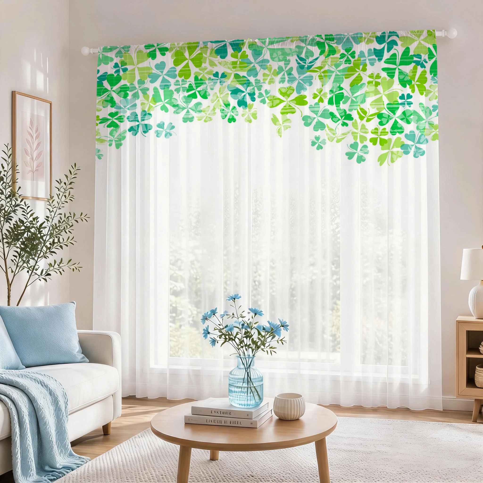 Light blue Modern Gradient She - Curtain Sheer Voile recensione e prezzo
