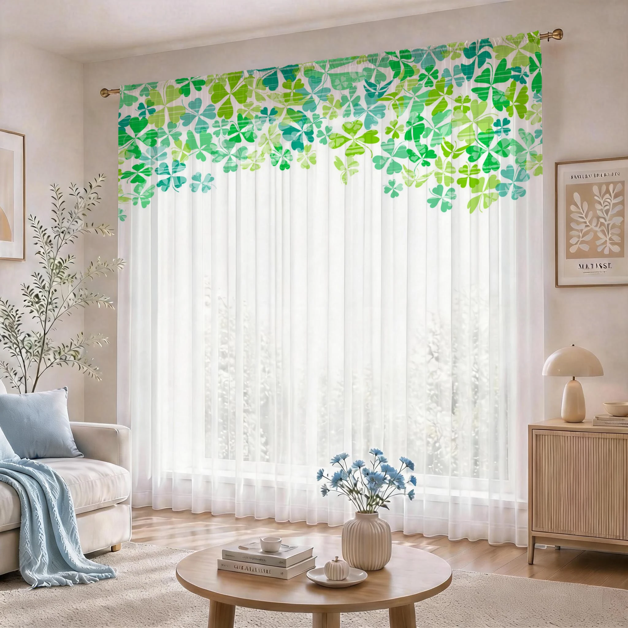 Light blue Modern Gradient She - Curtain Sheer Voile recensione e prezzo