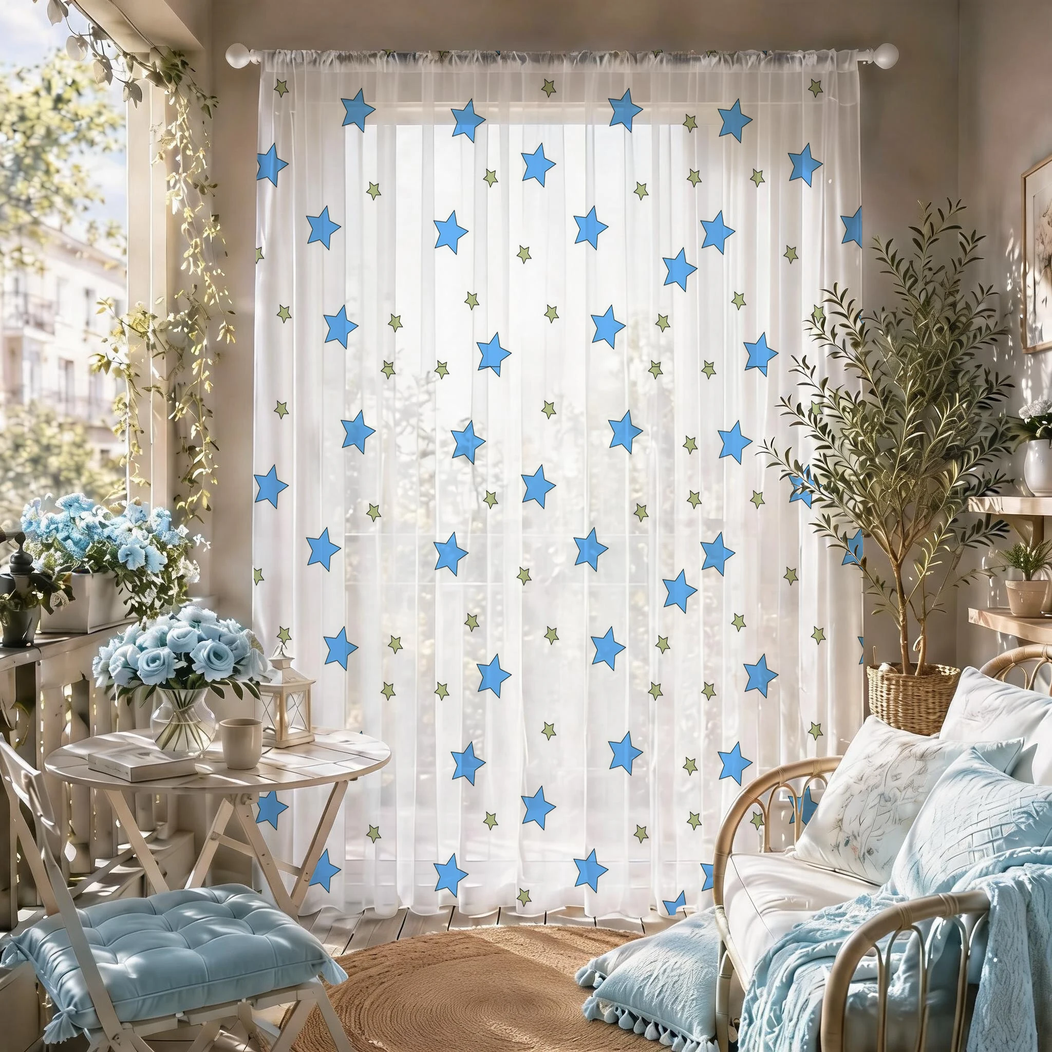 Blue Star Modern Gradient Shee - Curtain Sheer Voile recensione e prezzo