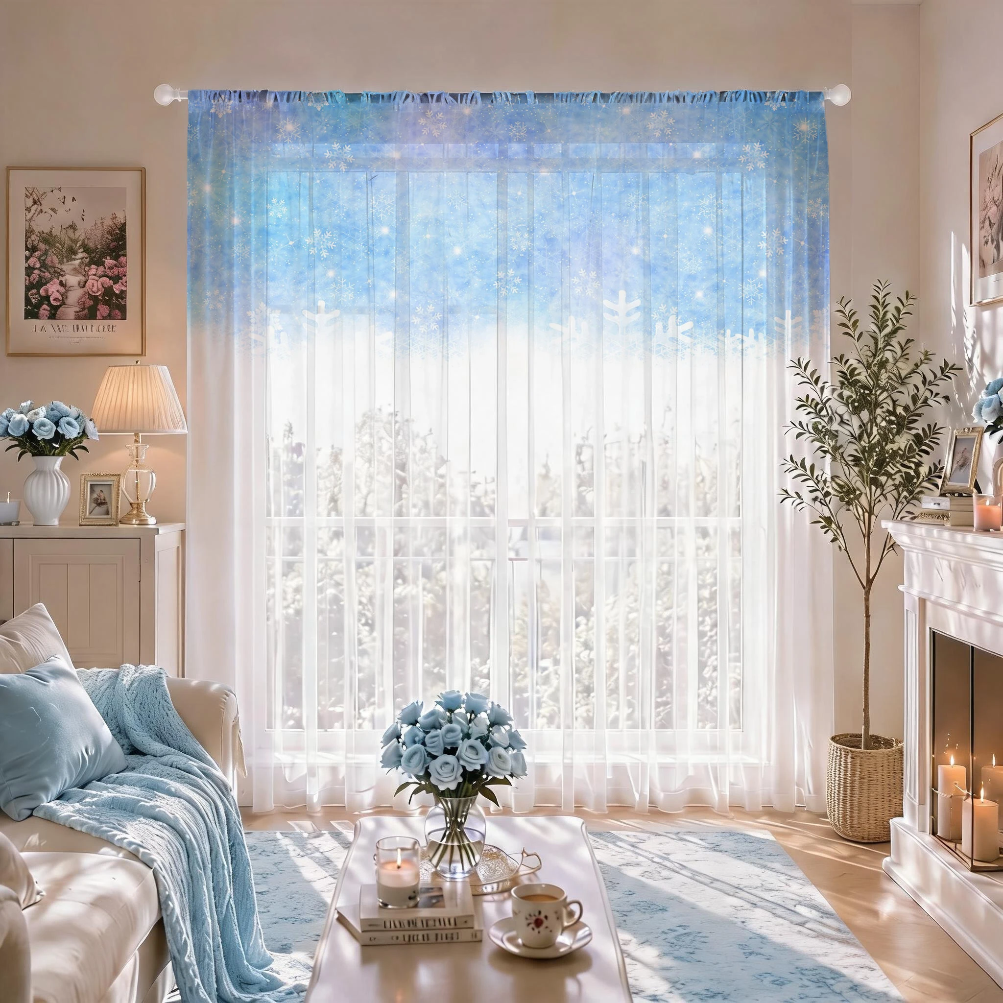 Floral Gradient Sheer Curtain, - Curtain Sheer Voile recensione e prezzo